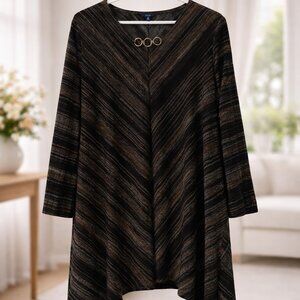 Apt. 9 XL Asymmetrical Tunic Top w/ Chain Detail | Long Sleeve